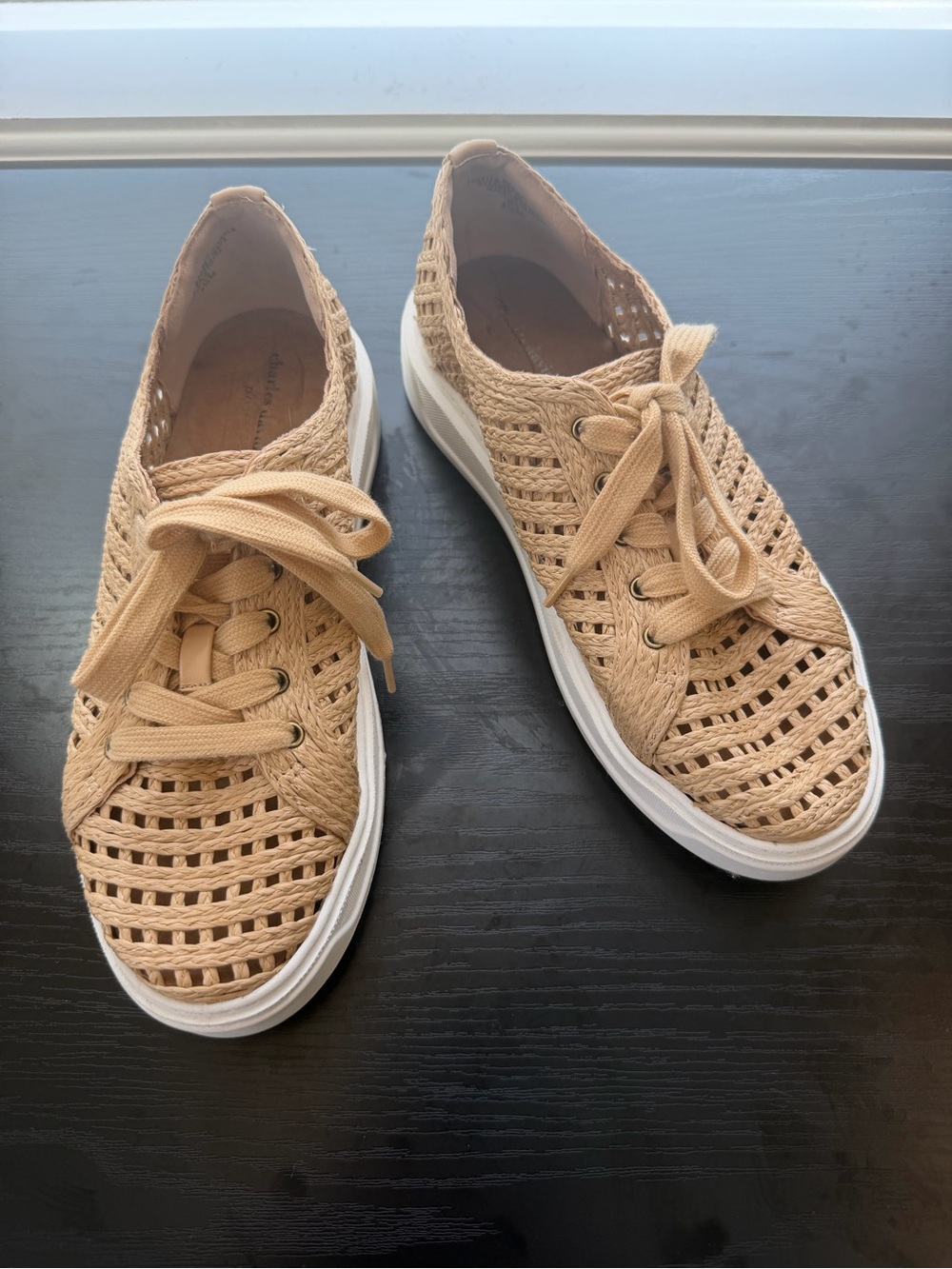 Charles David Women’s Size 8.5M Reason Raffia Platform Sneakers - Picture 2 of 7